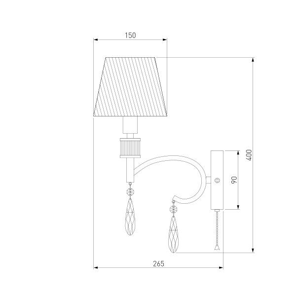 Бра Strotskis Capri 1x40 Вт E14 серебро 60092/1 