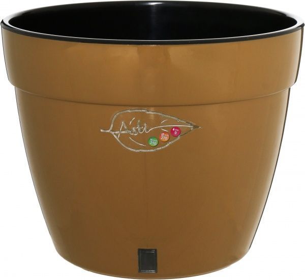 Горшок пластиковый Santino Асти круглый 15л золотистый/черный (AS6 AUR-NGR) 