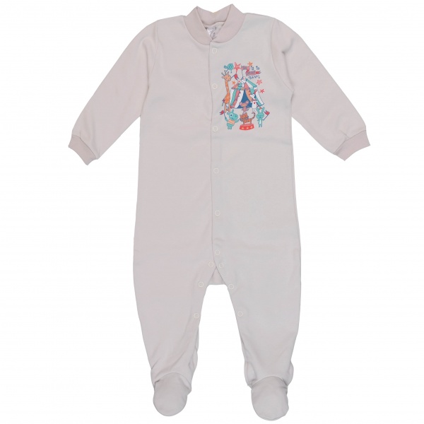 Комбинезон ясельный унисекс Татошка 1509106беж р.74 бежевый с рисунком 