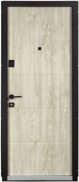 Дверь входная Revolut Doors В-82 (квадро) Гладка/191 венге темный / дуб полярный 2050x850 мм левая