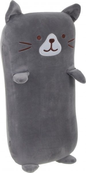 Подушка дорожня Котик 43х22 см сіра 