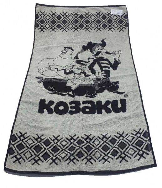 Полотенце махровое Казаки 67x150 см La Nuit коричневый с бежевым 