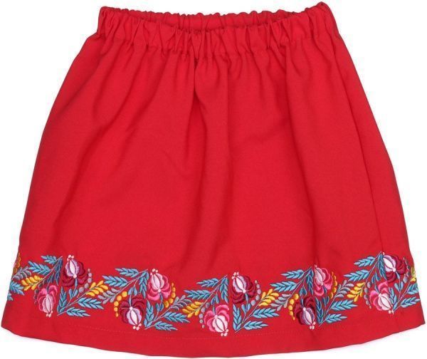 Юбка для девочек на резинке Україна р.128-134 красный С010Д 
