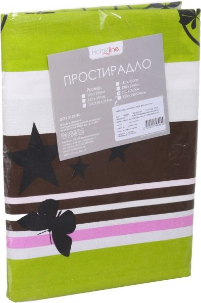 Простирадло бязь 200x220 см в асортименті Home Line 
