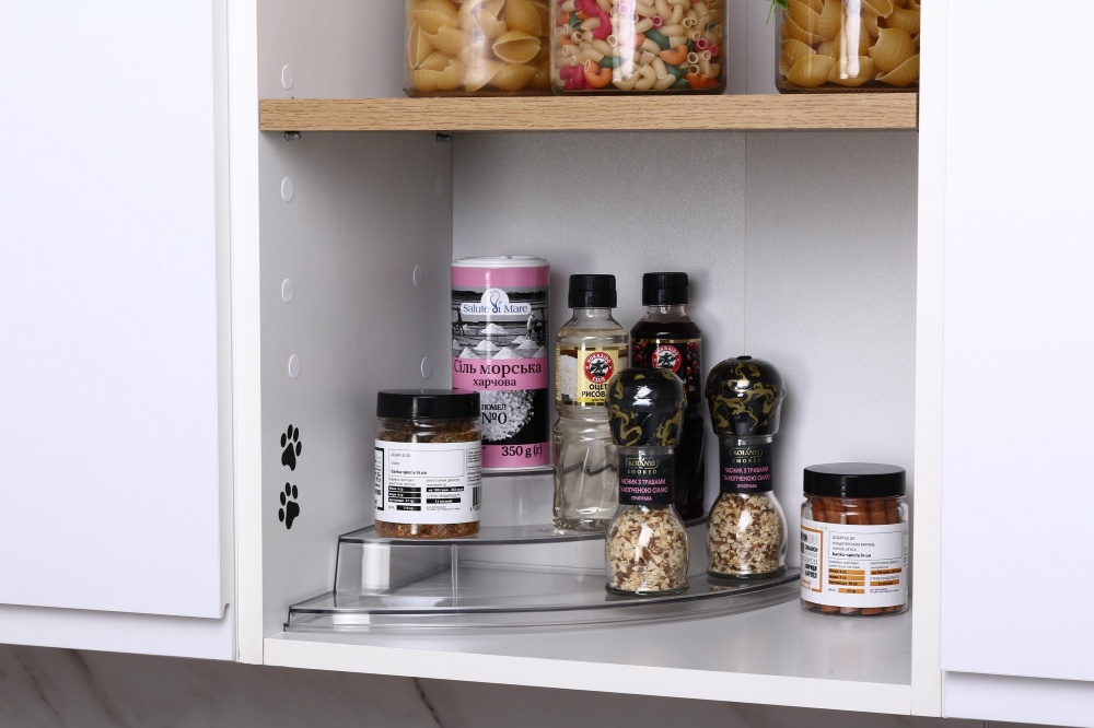 Органайзер Flamberg для спецій 3-ярусний напівкруглий прозорий 36.5x26x8.5cm