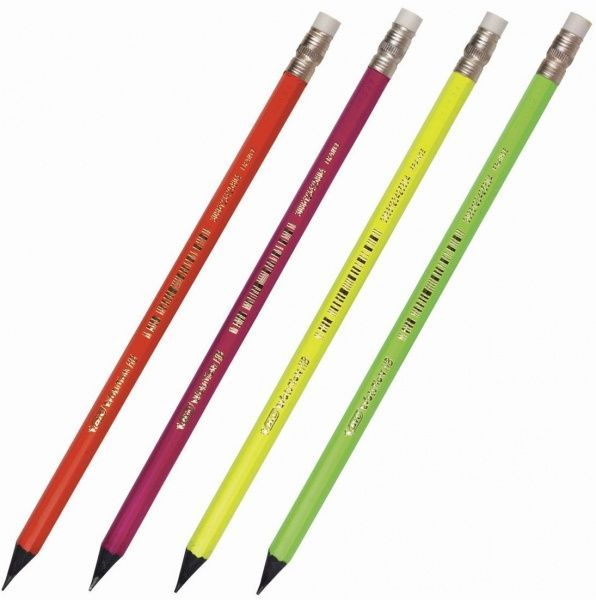 Олівець чорнографітний Evolution Fluo з гумкою BIC