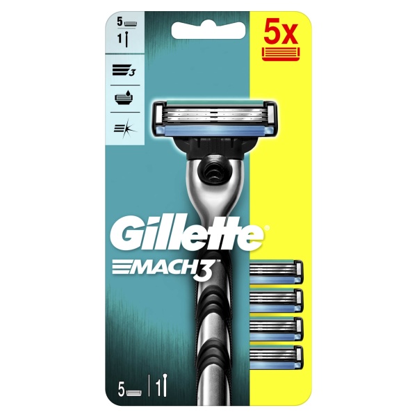 Станок для бритья Gillette Mach 3 + 5 сменных картриджей