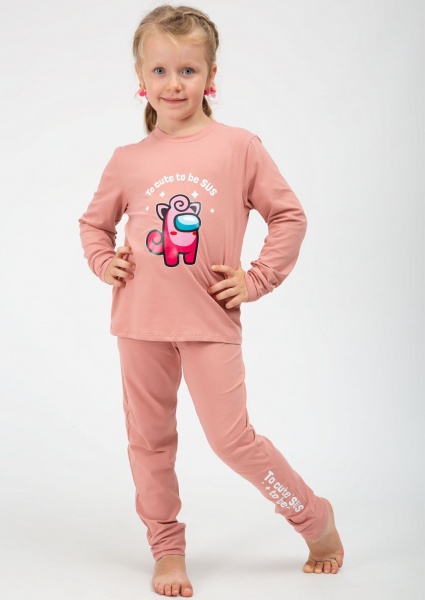 Пижама детская для девочек Roksana №1065/16193 р.134-140 розовый 