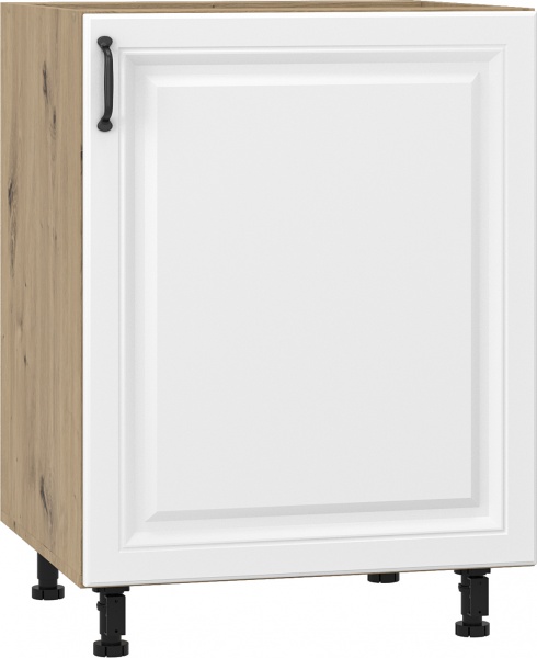 Тумба нижня МС Глорія Н (1ф) 60х82х54 см білий/дуб артізан Грейд