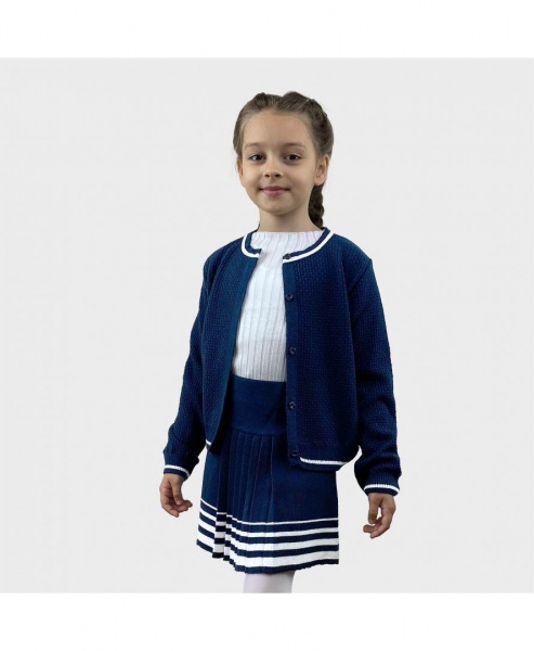 Юбка для девочек Герда синяя с белым ART KNIT р.122 темно-синий 