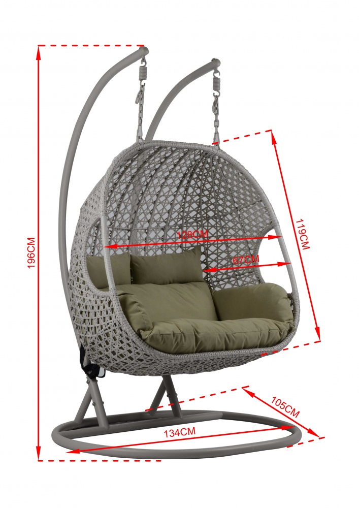 Крісло-кокон Bella Vita Тоскана подушка сіра