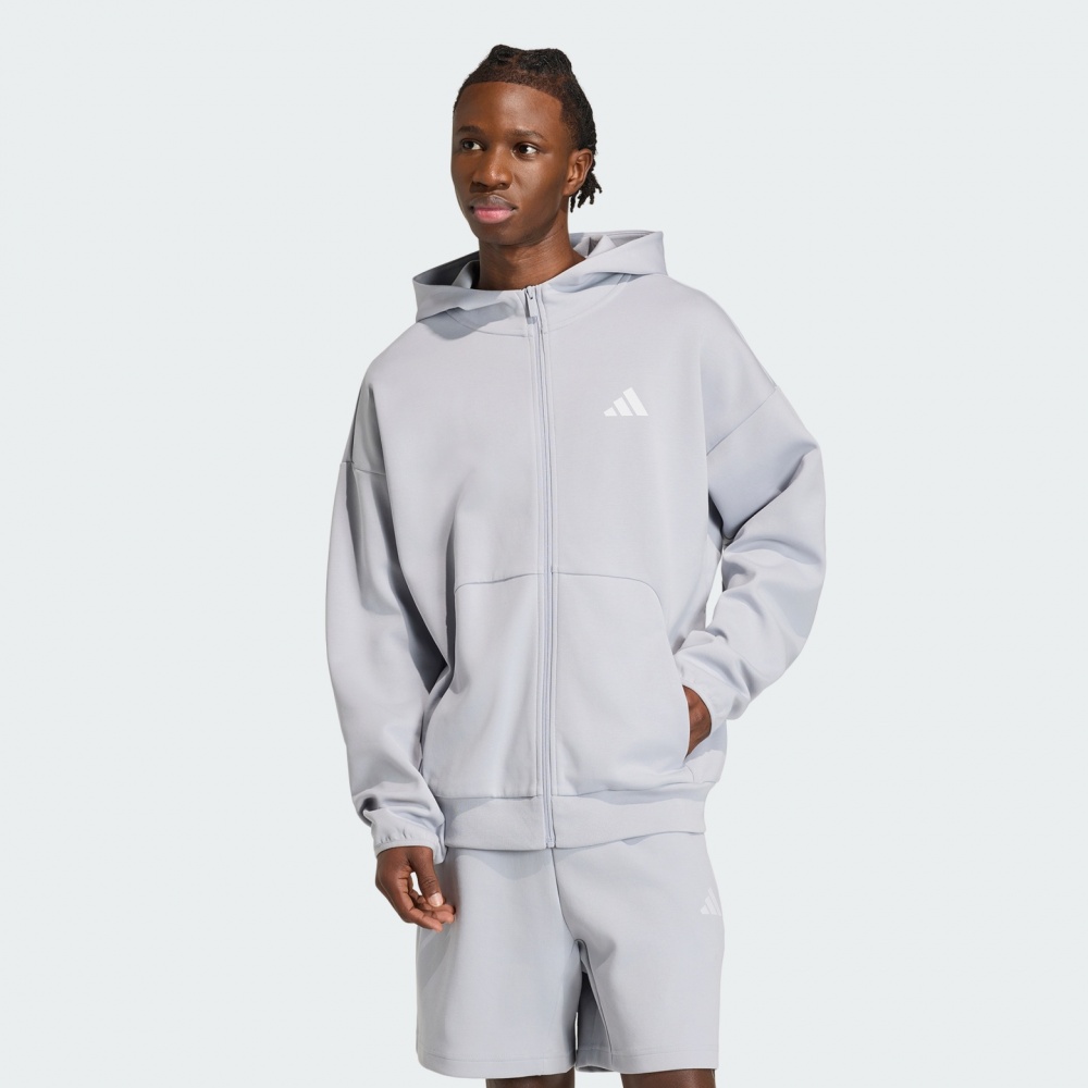 Джемпер Adidas M FI SL FZ HALSIL KD7662 р.M голубой
