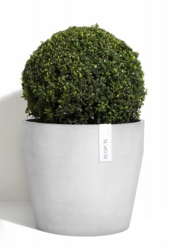 Кашпо EcoPots Санкара круглий 33,6л світло-сірий 