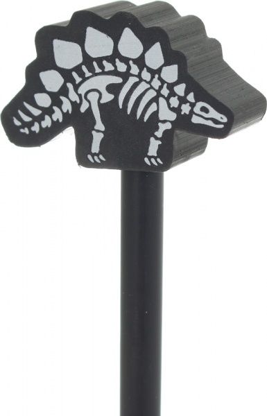 Олівець чорнографітний з гумкою Динозаври в асортименті