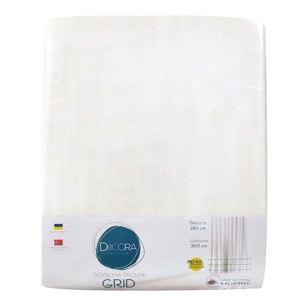 Тюль Grid 300х290 см молочный Decora textile