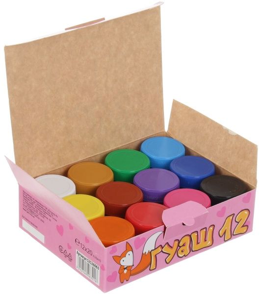 Фарба гуашева Fox Love 12 кольорів 20 мл