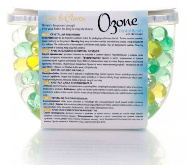 Гелевий освіжувач Ozone Crystal Beads Лайм и гвоздика 150 г
