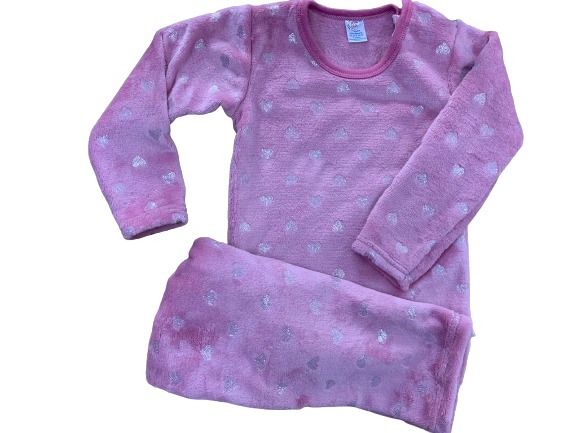 Пижама детская для девочек Моя планета розовые сердца р.134–140 розовый с рисунком Пж601-13 