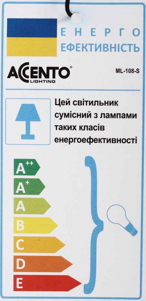 Настольная лампа Accento lighting 1x60 Вт E27 черный ML-108-S