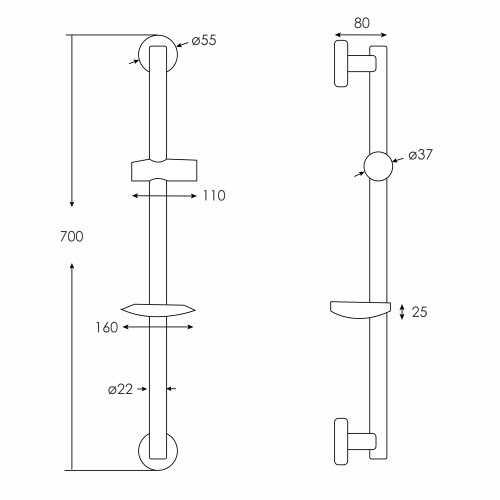 Душевая штанга RJ RJSH000-11CH