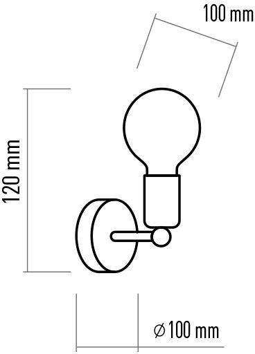 Бра TK Lighting Retro 1PL 1x60 Вт E27 бронза/черный 