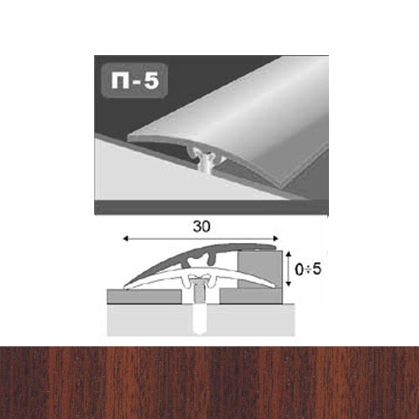 Профіль для підлоги стикоперекриваючий  П5 30x900 мм Махагон