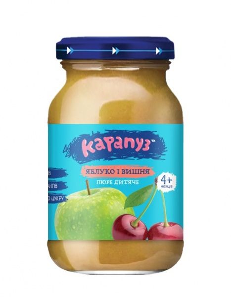 Пюре Карапуз з яблук і вишень без цукру 170 г 