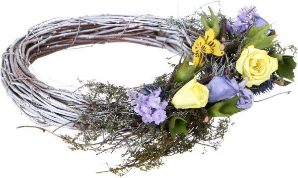 Венок Весенний из лозы и цветов