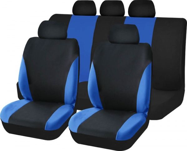 Комплект чохлів на сидіння універсал Auto Assistance TY1622-3 чорний із синім