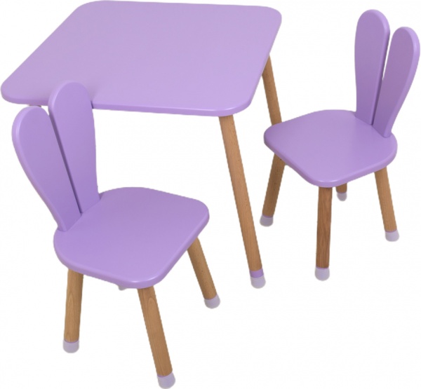 Комплект ArinWOOD Зайчик фіолетовий (стіл + 2 стільця) 04-25VIOLET+1 