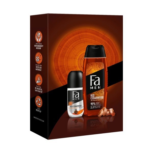 Набір для чоловіків Fa Men Red Cedarwood Гель для душу 250 мл + Антиперспірант-ролик 50 мл