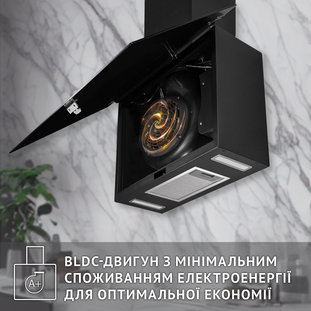 Вытяжка Perfelli RIVA NERO декоративная наклонная