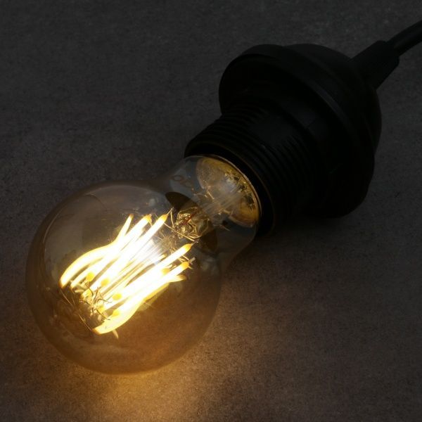 Лампа світлодіодна Ergo FIL A60 6 Вт E27 3000 К 175 В жовта 