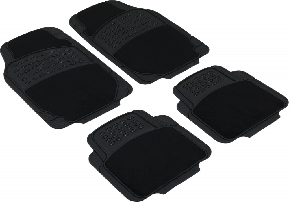 Коврики автомобильные Auto Assistance AA17137 4 шт. с текстильными вставками универсальные