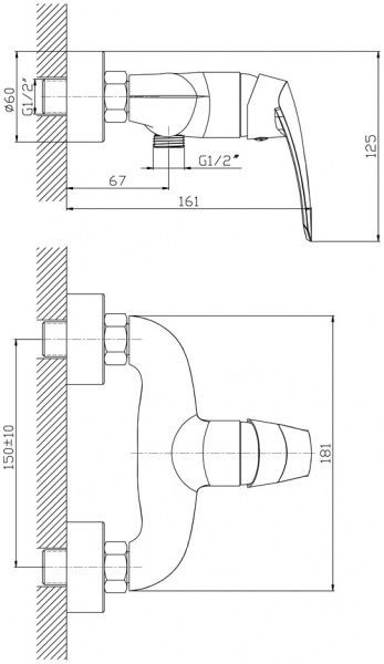 Смеситель для душа Mixxen Грация MXH1002NK