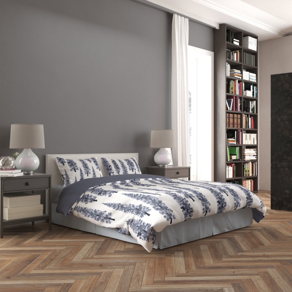 Комплект постельного белья Ель евро бело-серый Rigel 