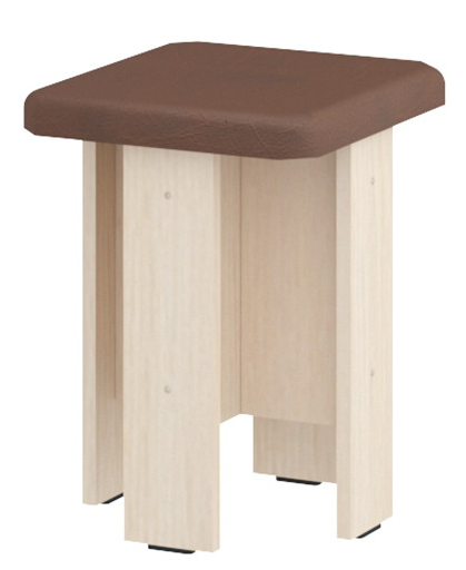 Табурет 350х450х350 коричневий / молочний 