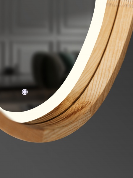 Дзеркало з вбудованим підсвічуванням Luxury Wood Evolution SLIM LED ясен темний 550x750 мм 