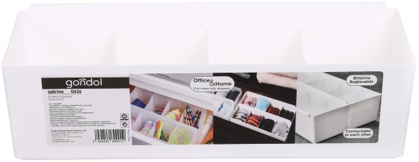 Органайзер Gondol Plastic Sabrina 90x262x75 мм белый 