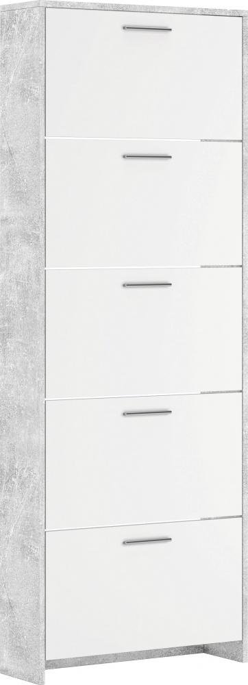 Тумба для взуття Світ Меблів 5Д Рене 690х1870х220 індастріал/ німфеа альба 220x1870 мм індастріал