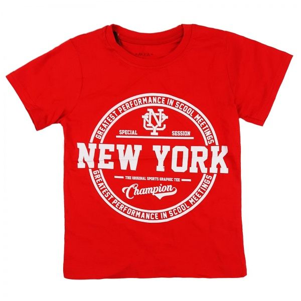 Футболка для хлопчика AKKU New York р.140 червоний 9164 