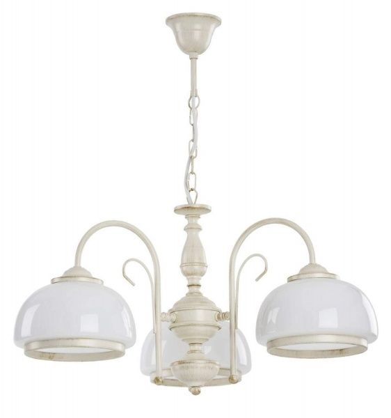 Люстра подвесная ALFA PARIS WHITE 3xE27 белый с бежевым 18413 