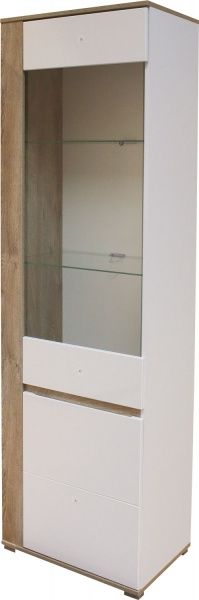Вітрина Ares AS8 ліва білий глянець / дуб ендгрейн 