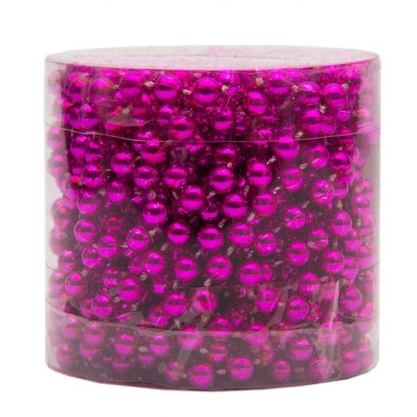 Бусы для елки фиолетовые, 5 мм х 6 м, 250058