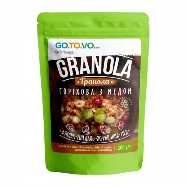 Гранола GO.TO.VO. горіхова з медом 200 г 