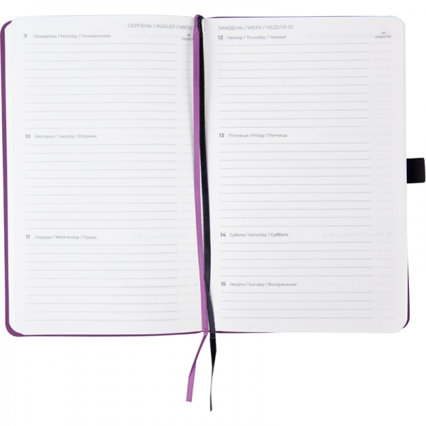 Щоденник напівдатований Partner Soft Ukrainian фіолетовий Axent A5 2023