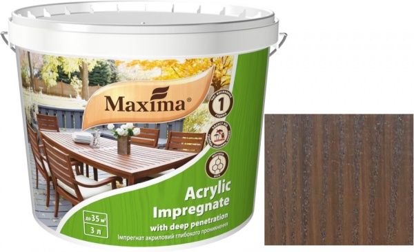 Імпрегнат Maxima акриловий глибокого проникнення коричневий мат 3 л
