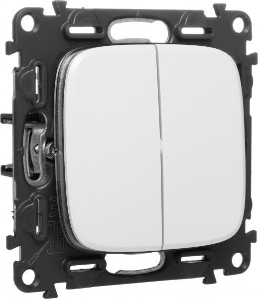 Вимикач прохідний двоклавішний Legrand Allure без підсвітки 10 А 250В білий 752708