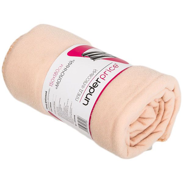 Плед флисовый Underprice молочный 150x180 см
