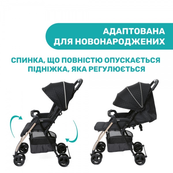 Коляска прогулочная Chicco Ohlala 3 Black Re-Lux 79733.56 